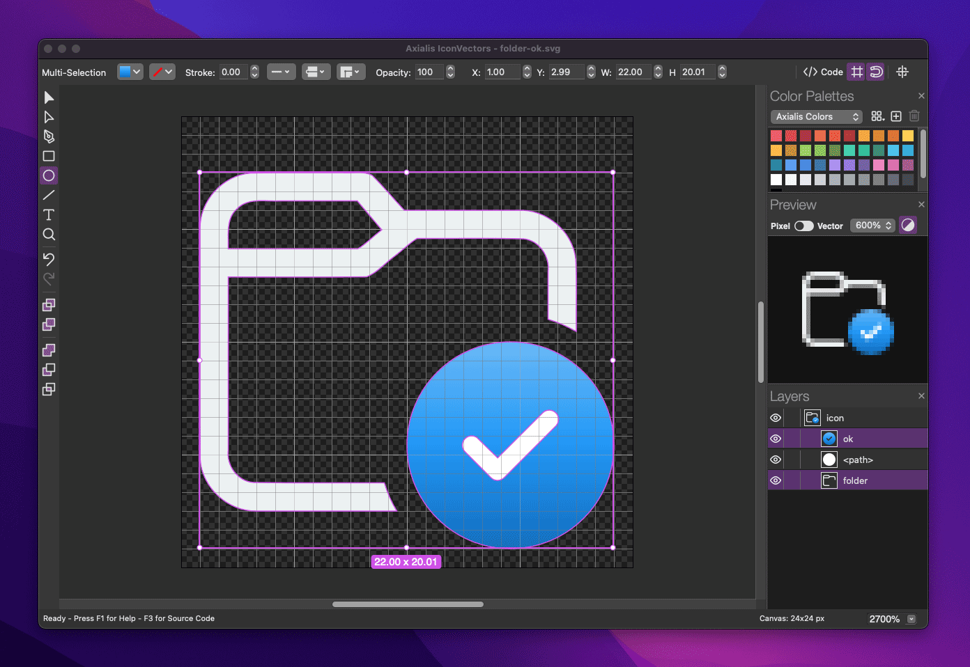 IconVectors SVG icon editor for macOS interface