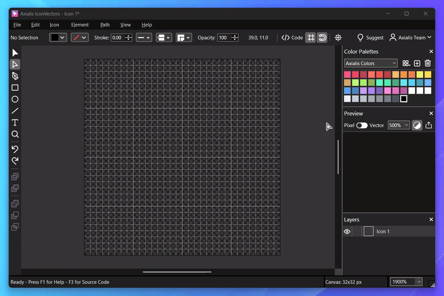 IconVectors SVG icon editor interface