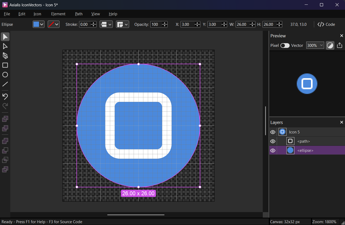 Preparing the vector icon in IconVectors