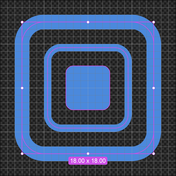 An icon prepared on a 24×24 grid in IconVectors
